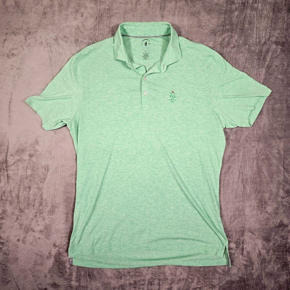 Johnnie O Top Shelf Men's Polo Golf Shirt LARGE Mint Green Portland Golf Club